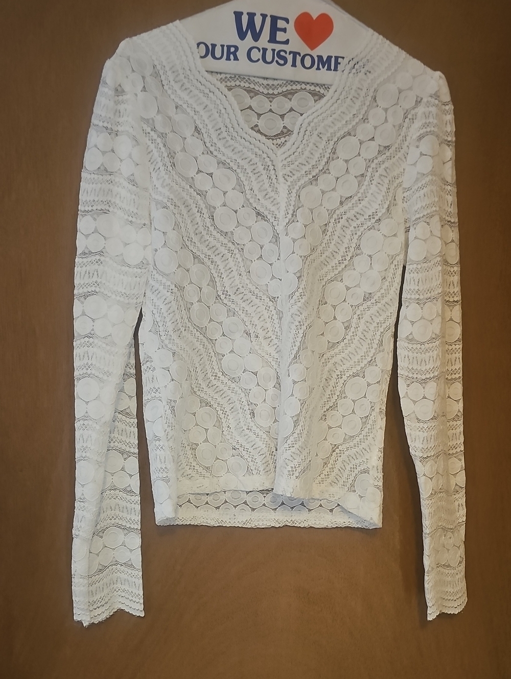 Brand New Women’s White Lace Long-Sleeve Top